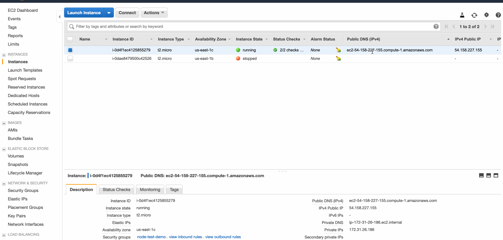 GIF Showing AWS EC2 connecting